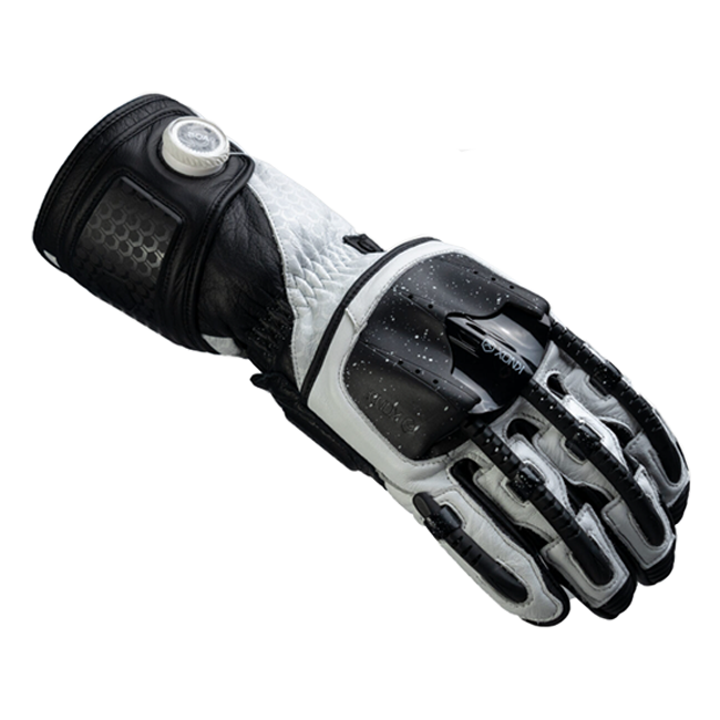 Knox Handroid MK5 Yarış Deri Eldivenleri | Erkek | Siyah/Beyaz