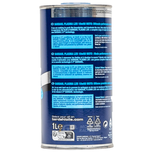 Bardahl 10W50 Plasma LXR - 1 Litre Premium Yağ 