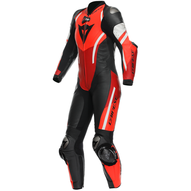 Dainese Misano 3 Lady D-AIR® Tek parça deri kombine – Perforated hava yastıklı yarış kıyafeti | Kadın | Kırmızı 