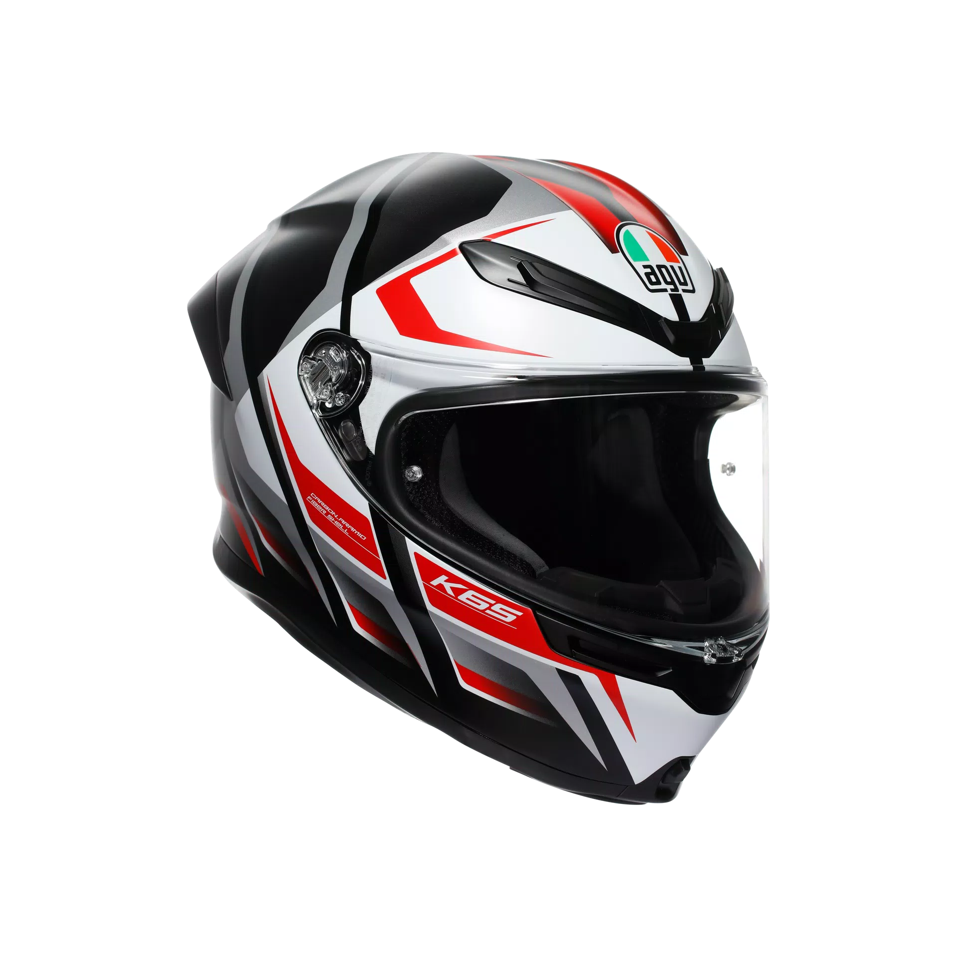 AGV K6 S Kask Karve Mat Siyah/Beyaz/Kırmızı | 2118395001025 