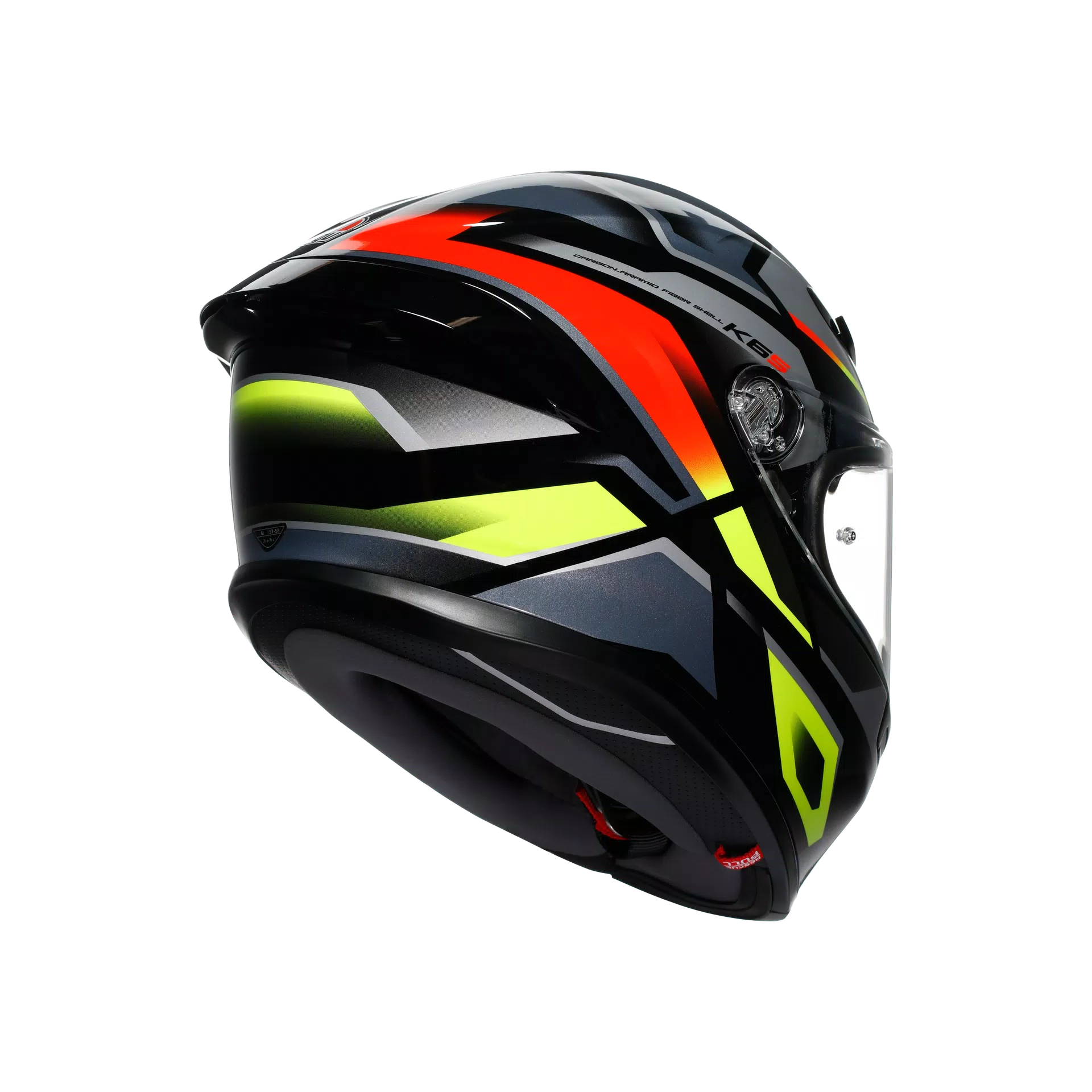 AGV K6 S Kask Erazer Siyah/Kırmızı/Fluo Sarı | 2118395001026 