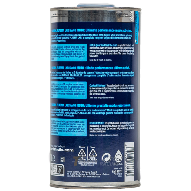 Bardahl 5W40 Plasma LXR - 1 Litre Premium Yağ 