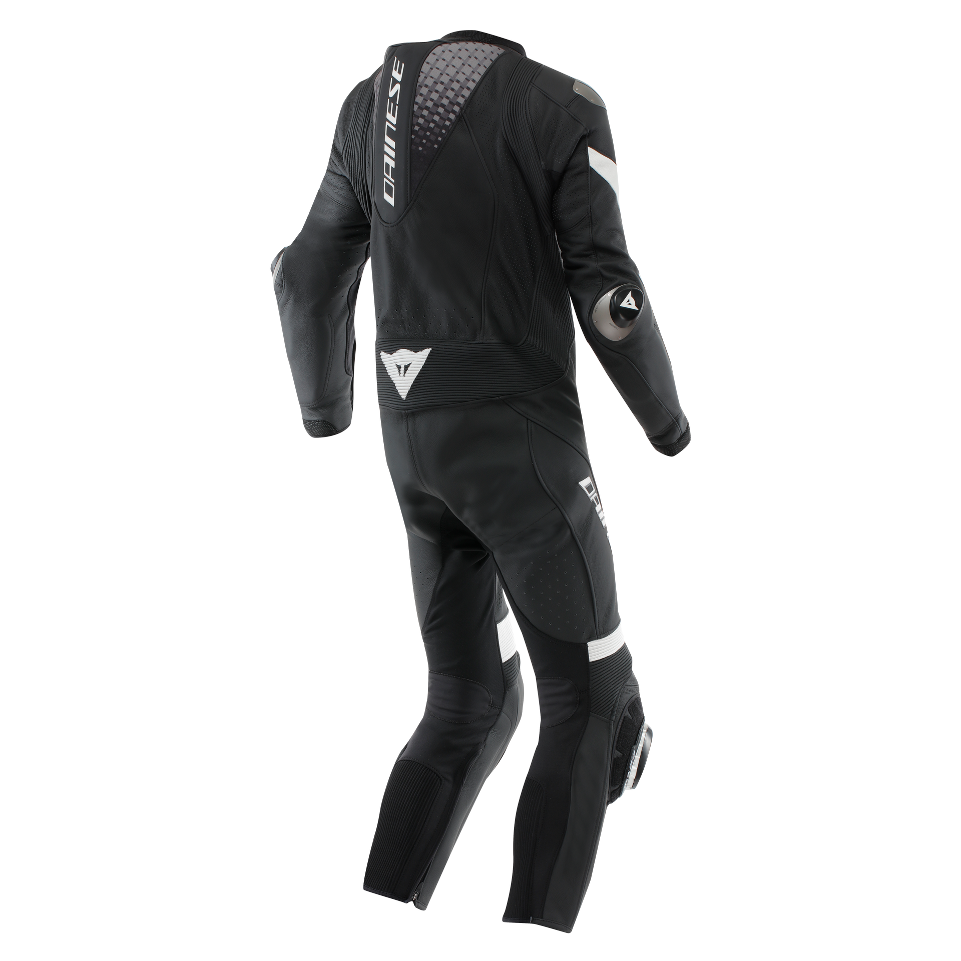 Dainese Laguna Seca 6 Tek Parça Deri Kombin – Perfore Yarış Tulumu | Erkek | Siyah/Beyaz 