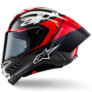 Alpinestars Supertech R10 Element Kaskı Karbon Parlak Kırmızı Beyaz 8200324-1363 