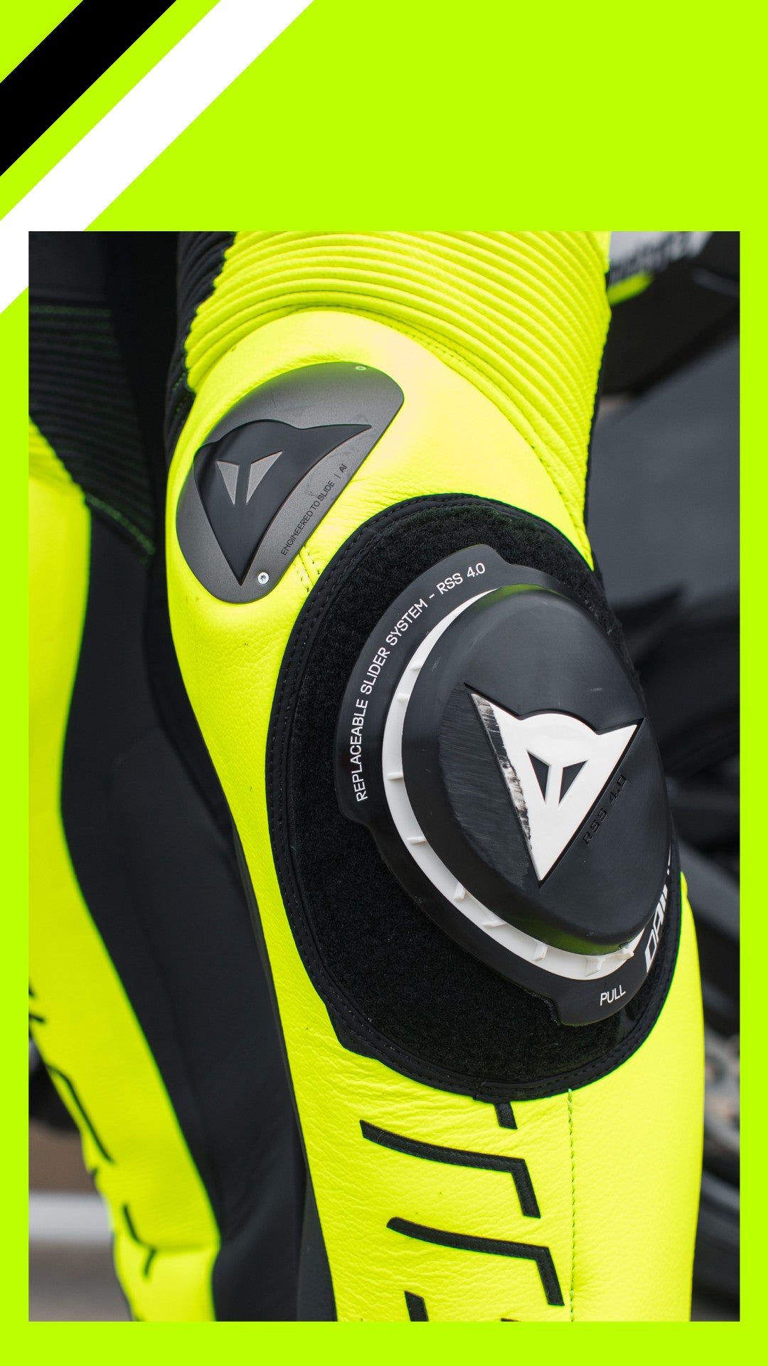 Dainese Audax D-ZIP Tek Parça Deri Kombinasyonu – Perfore Yarış Tulumu | Erkek | Siyah/Neon Sarı 