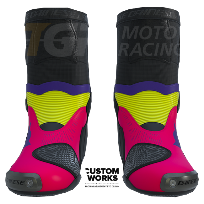 Dainese Axial 2 Air Yarış ve Yol Motosiklet Botları | Erkek | Fuxia / Viola / Fluogelb | Custom Works 