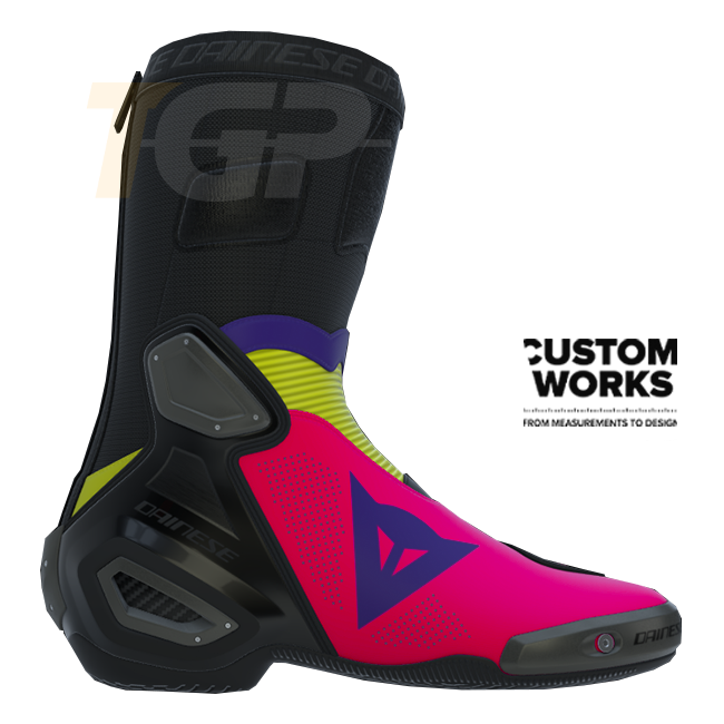 Dainese Axial 2 Air Yarış ve Yol Motosiklet Botları | Erkek | Fuxia / Viola / Fluogelb | Custom Works 