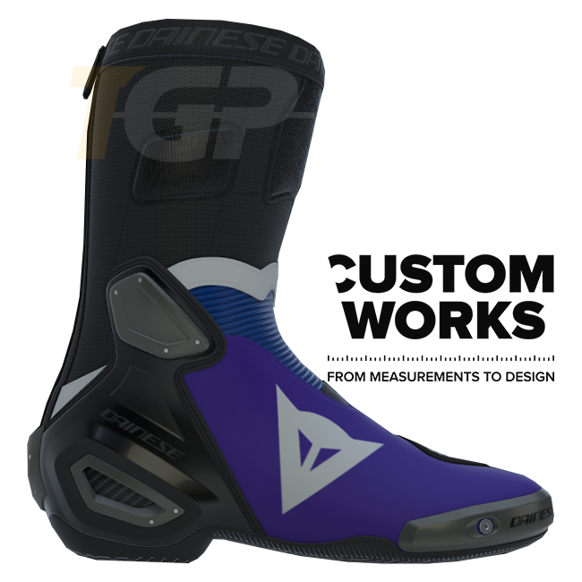 Dainese Axial 2 Air Racing ve Sokak Motosiklet Botu Prima Pramac Yamaha MotoGP Replica | Erkek | Mor / Yamaha Mavi / Beyaz | Custom Works 