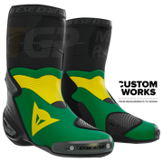 Dainese Axial 2 Yarış ve Sokak motosiklet botu | Erkek | Orman Yeşili / Sarı | Custom Works 
