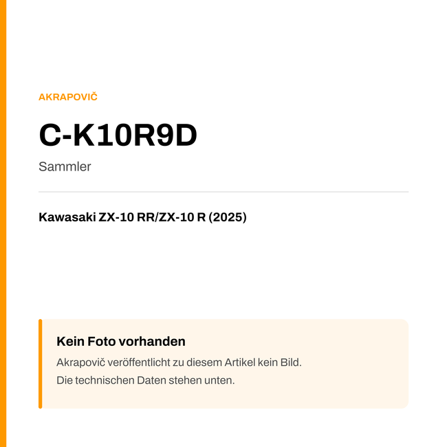 Akrapovic Sammler Kawasaki ZX-10 RR / ZX-10 R (25-25) C-K10R9D — Platzhalter, kein Herstellerfoto verfügbar