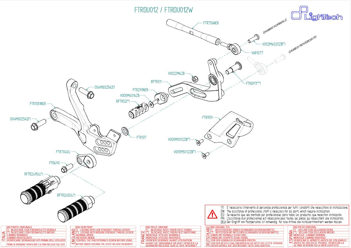 Fren sistemi LighTech Ducati Panigale V4/S/R (18-24) FTRDU012/W 