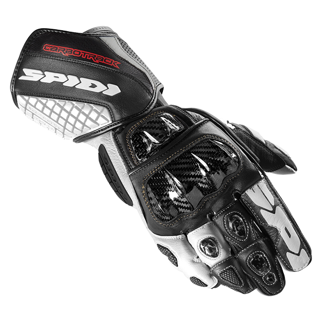 Spidi Carbo Track Evo Yarış Motosiklet Deri Eldivenleri | Erkek | Siyah/Beyaz | A203011 