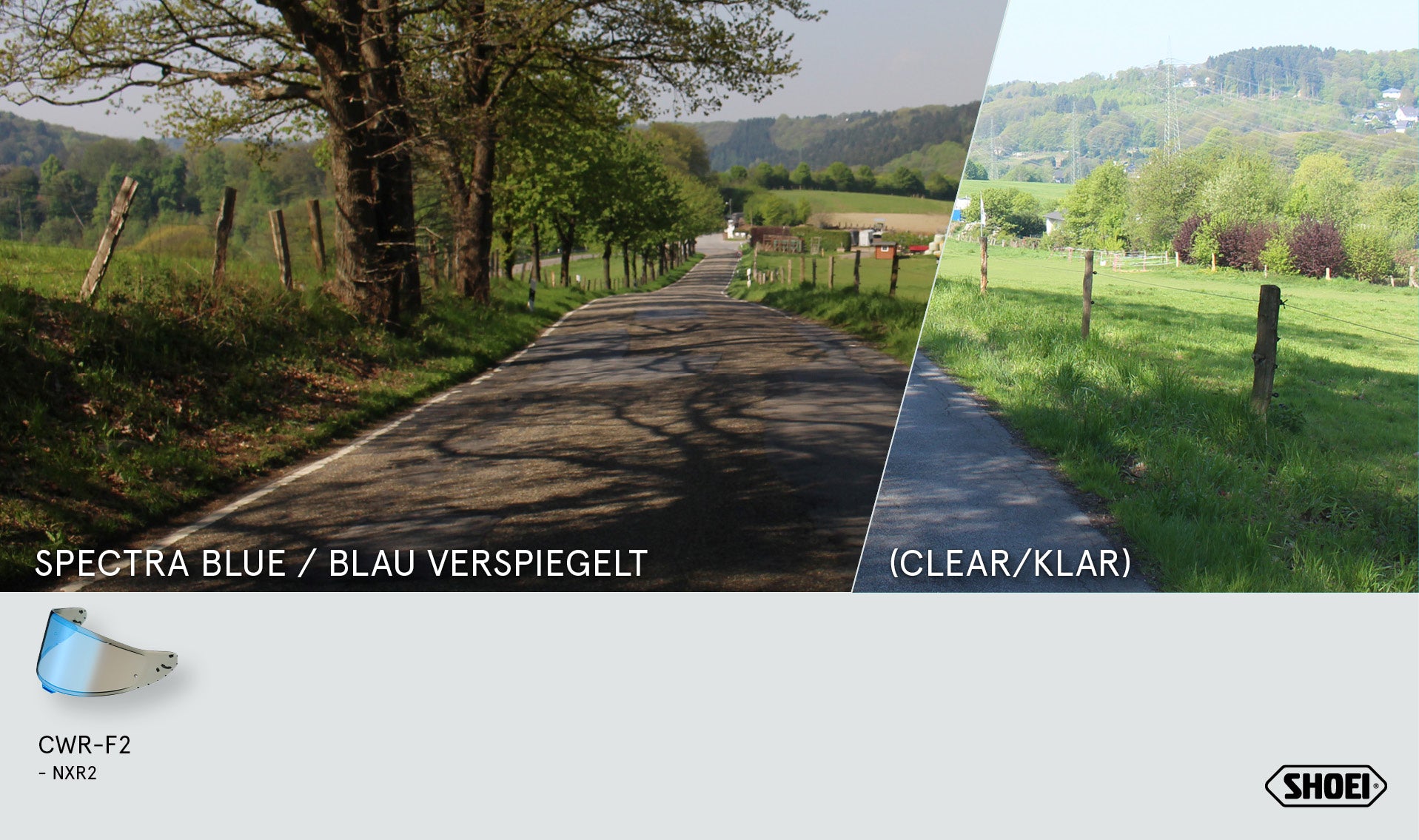 Shoei Vizör X-SPR PRO (CWR-F2PN) Mavi Ayna 