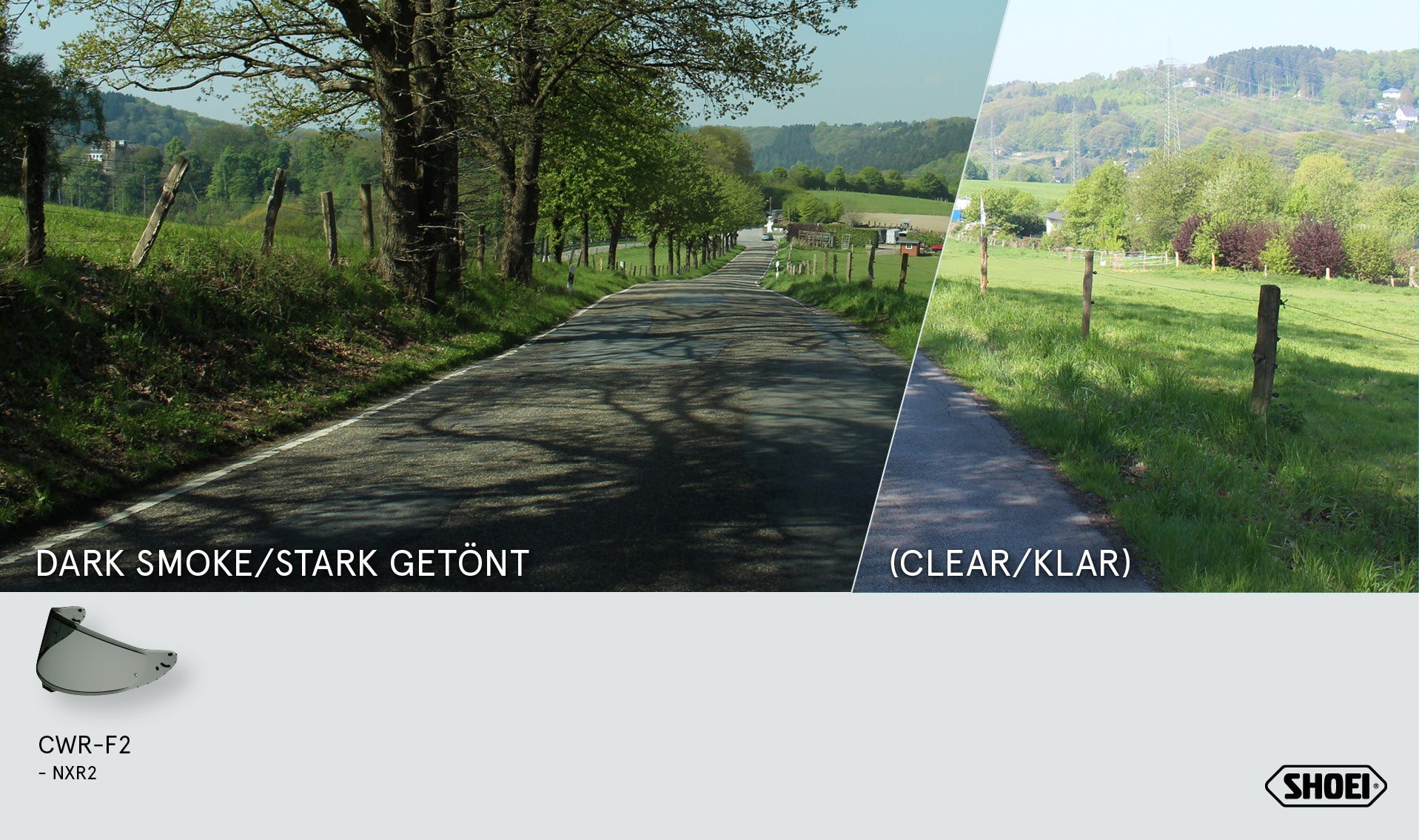 Shoei Vizör X-SPR PRO (CWR-F2PN) güçlü şekilde ayarlanmış 