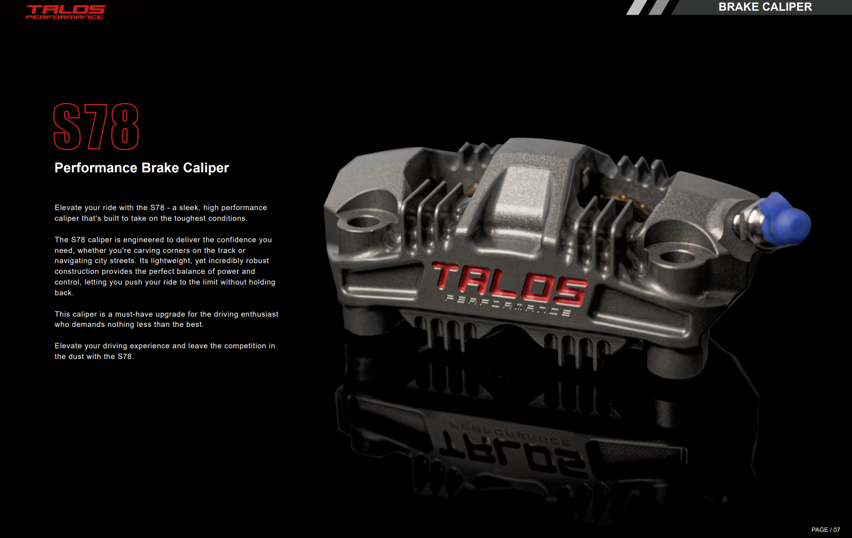 Talos S78 Monoblock P4 34/34 100mm Fren Kaliper Ön Sol | X78.100.HD.L 