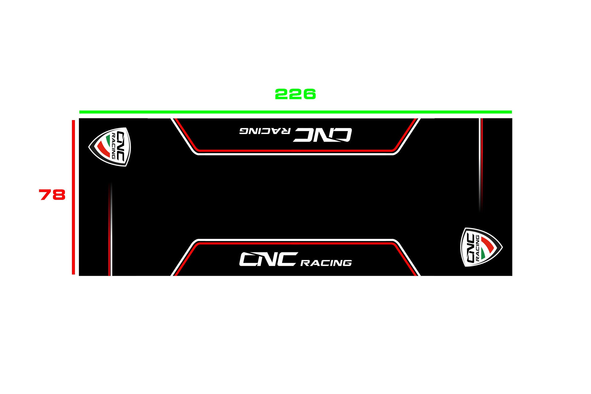 Motosiklet Pit & Garaj Halısı 226 x 80 cm CNC Racing GA016B 