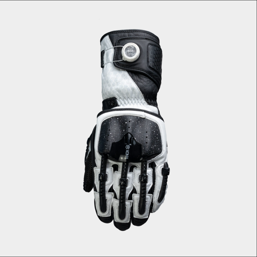 Knox Handroid MK5 Yarış Deri Eldivenleri | Erkek | Siyah/Beyaz | 11769404101 