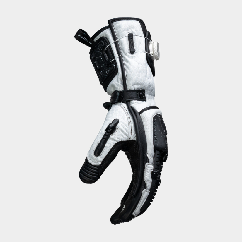 Knox Handroid MK5 Yarış Deri Eldivenleri | Erkek | Siyah/Beyaz | 11769404101 