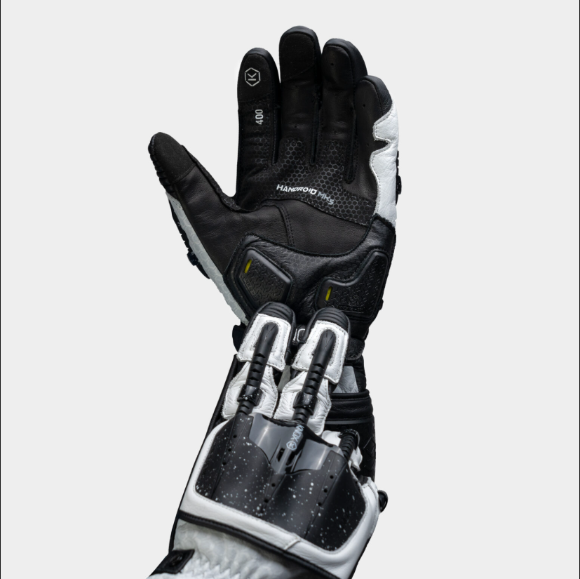 Knox Handroid MK5 Yarış Deri Eldivenleri | Erkek | Siyah/Beyaz | 11769404101 