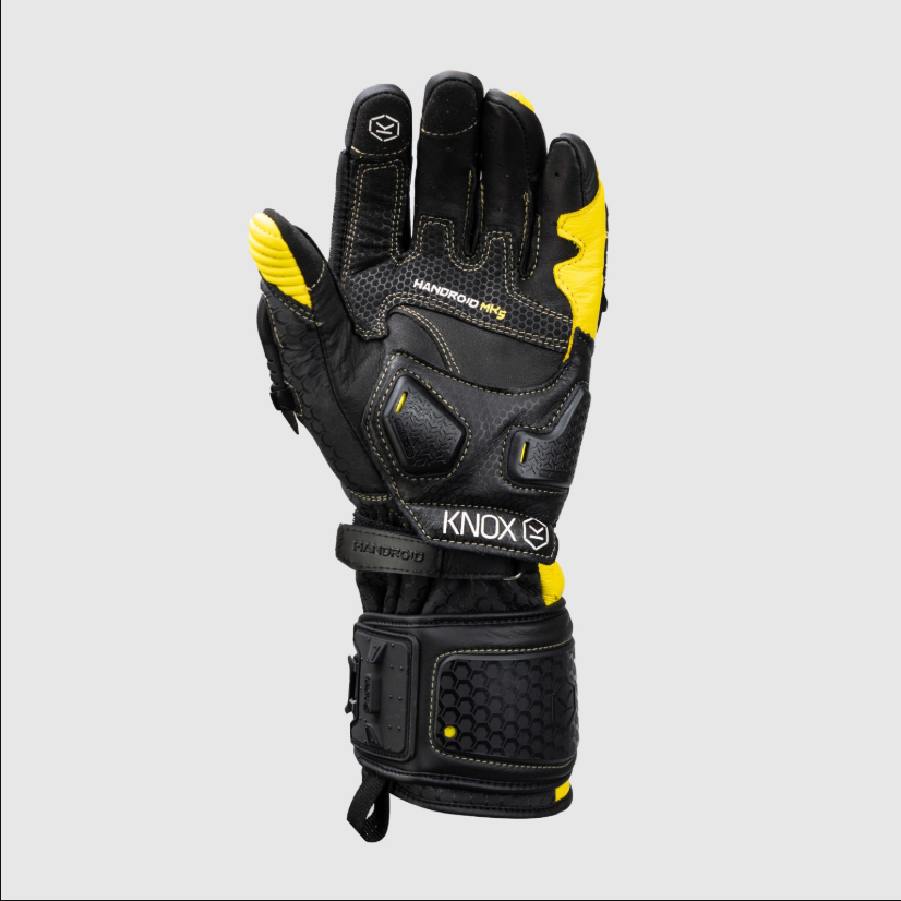 Knox Handroid MK5 Yarış Deri Eldivenleri | Erkek | Sarı | 11769404104 