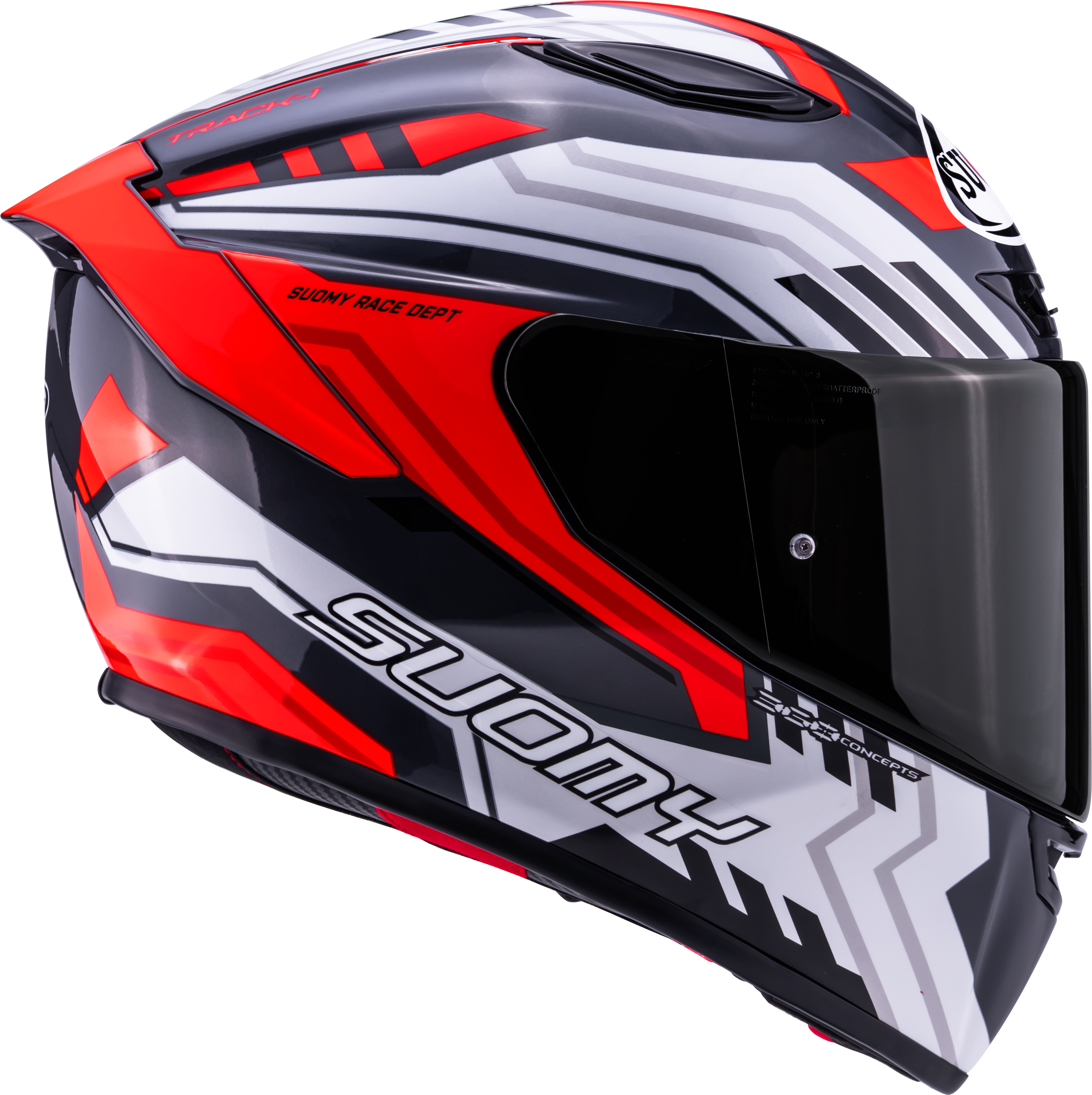Suomy Track-1 Kask Çerçevesi Beyaz/Kırmızı K6T10022 