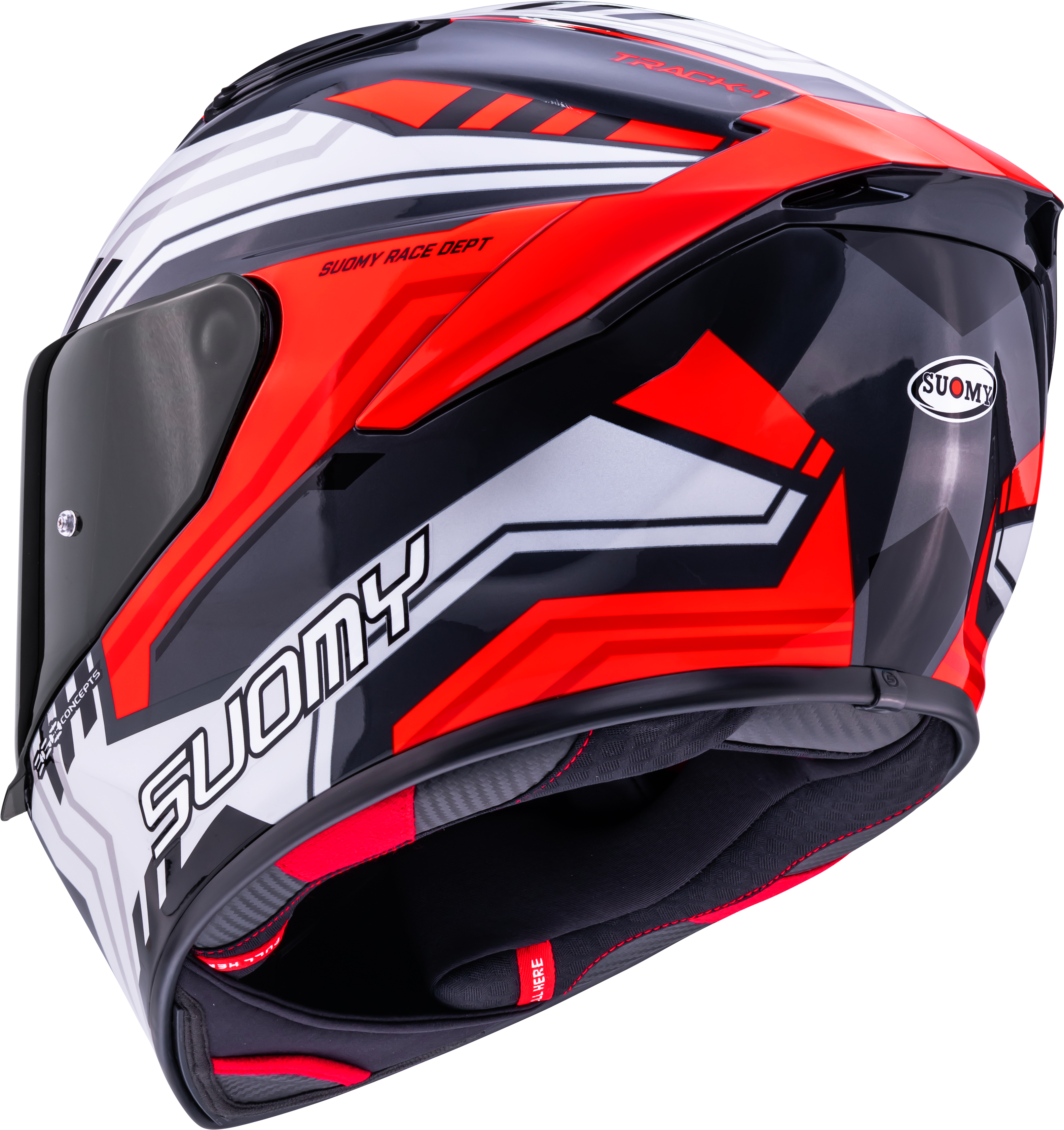 Suomy Track-1 Kask Çerçevesi Beyaz/Kırmızı K6T10022 