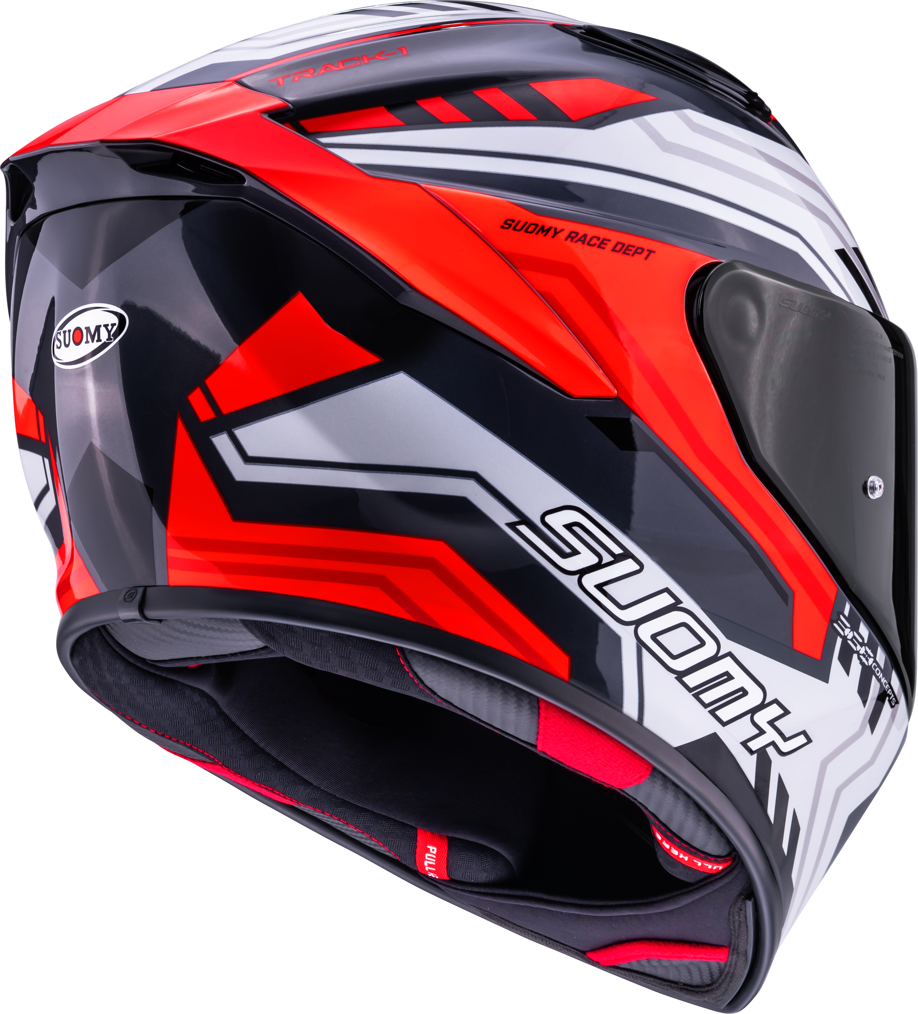 Suomy Track-1 Kask Çerçevesi Beyaz/Kırmızı K6T10022 