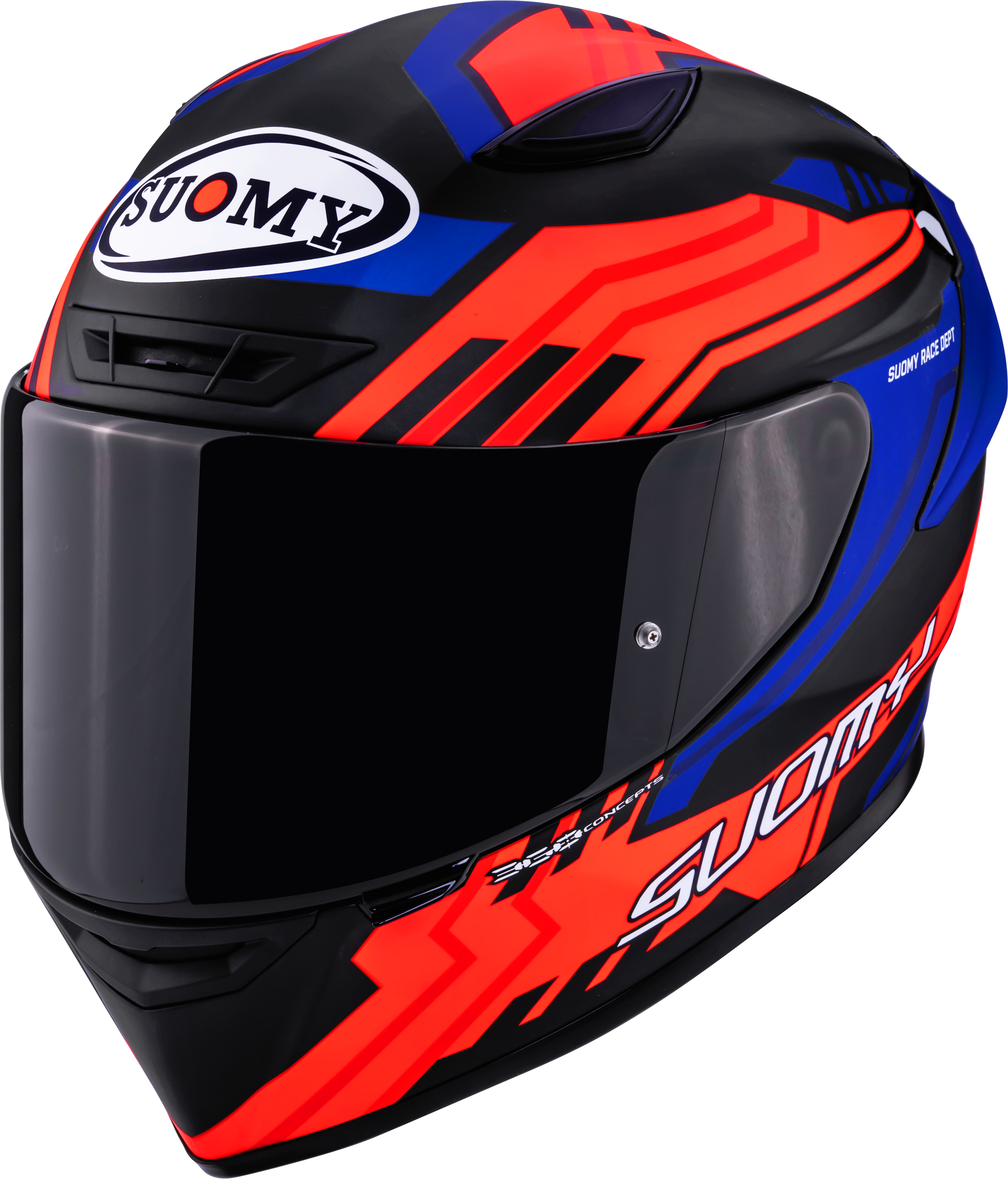 Suomy Track-1 Kask Çerçevesi Mat Siyah/Kırmızı/Mavi K6T10024 