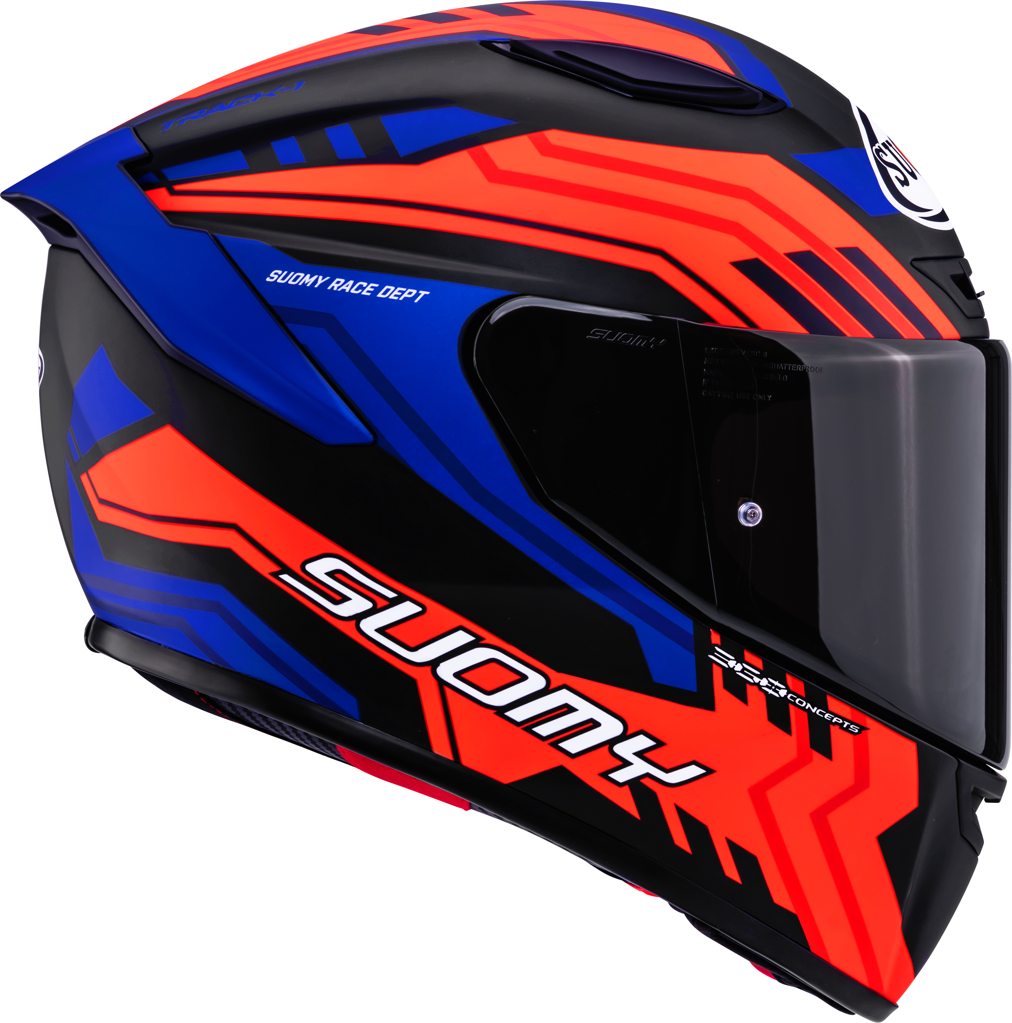 Suomy Track-1 Kask Çerçevesi Mat Siyah/Kırmızı/Mavi K6T10024 