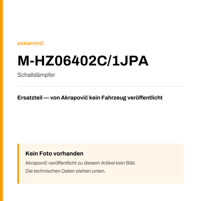 Akrapovic Schalldämpfer M-HZ06402C/1JPA — Platzhalter, kein Herstellerfoto verfügbar