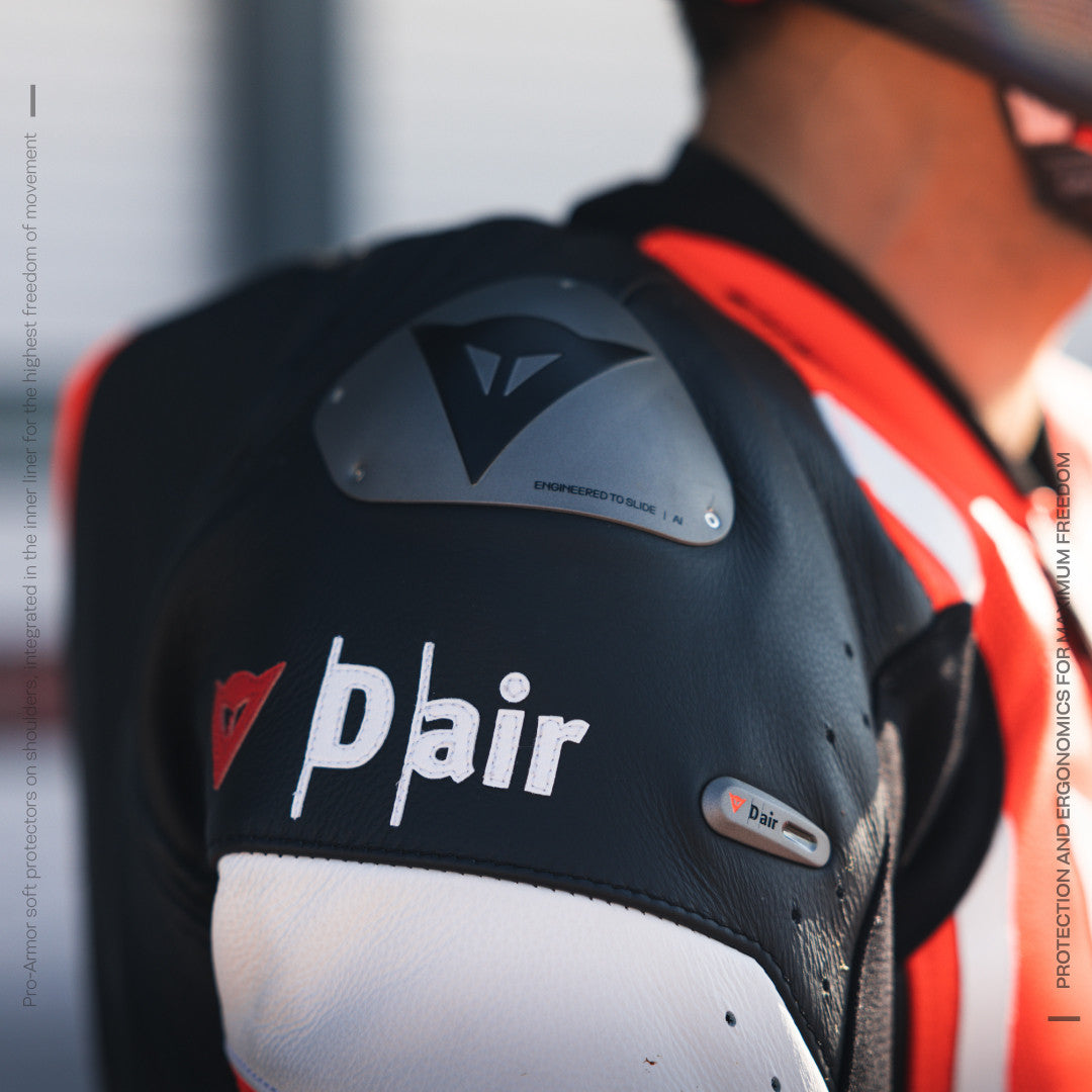 Dainese Misano 3 D-AIR® Tek parça Deri Kombin – Perfore Hava Yastıklı Yarış Tulumu | Erkek | Kırmızı 
