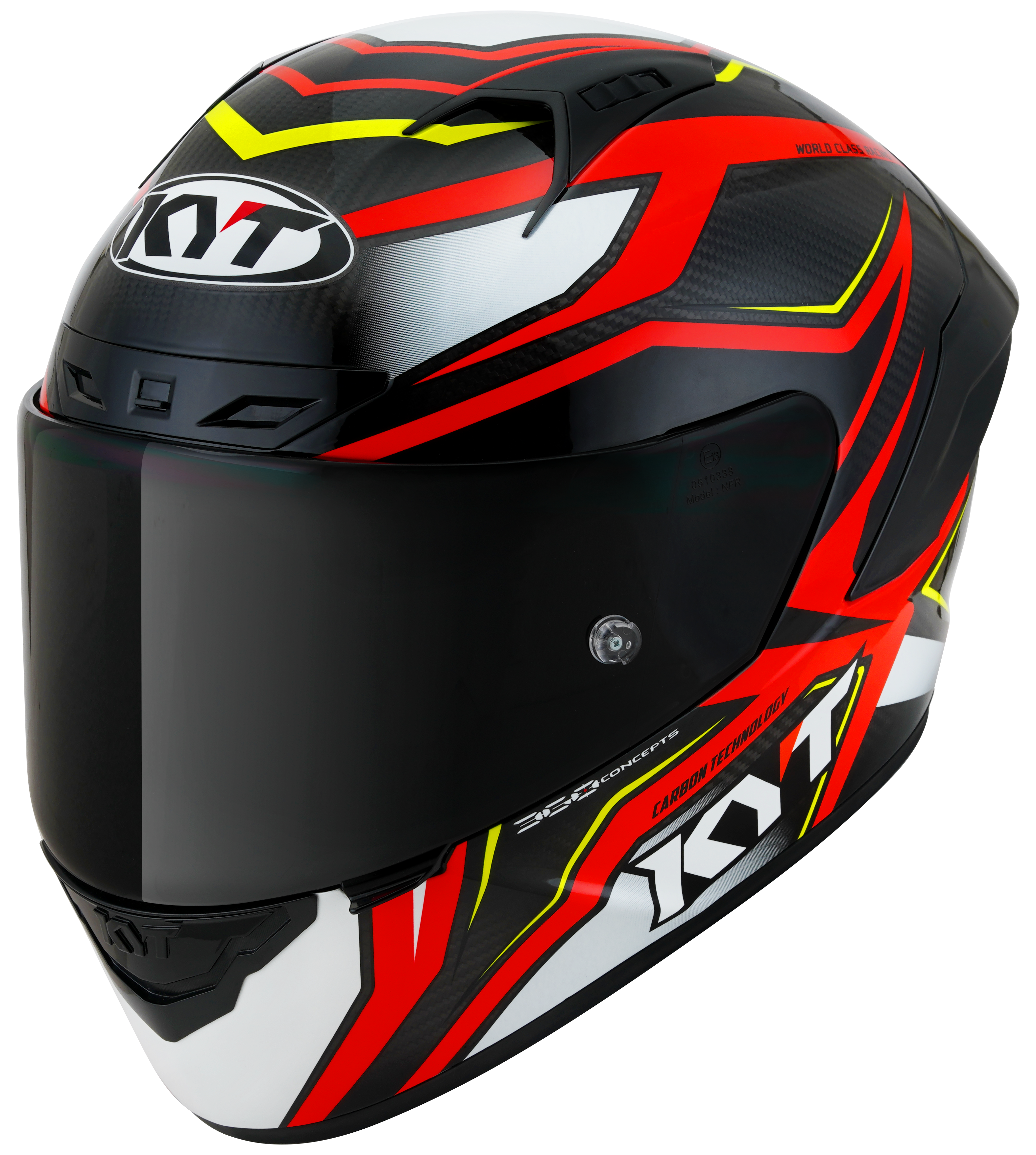 KYT NZ-Race Kask Karbon Stride Parlak Kırmızı/Beyaz Y6NZ0026 