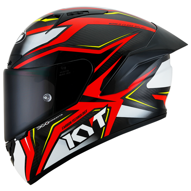 KYT NZ-Race Kask Karbon Stride Parlak Kırmızı/Beyaz Y6NZ0026 