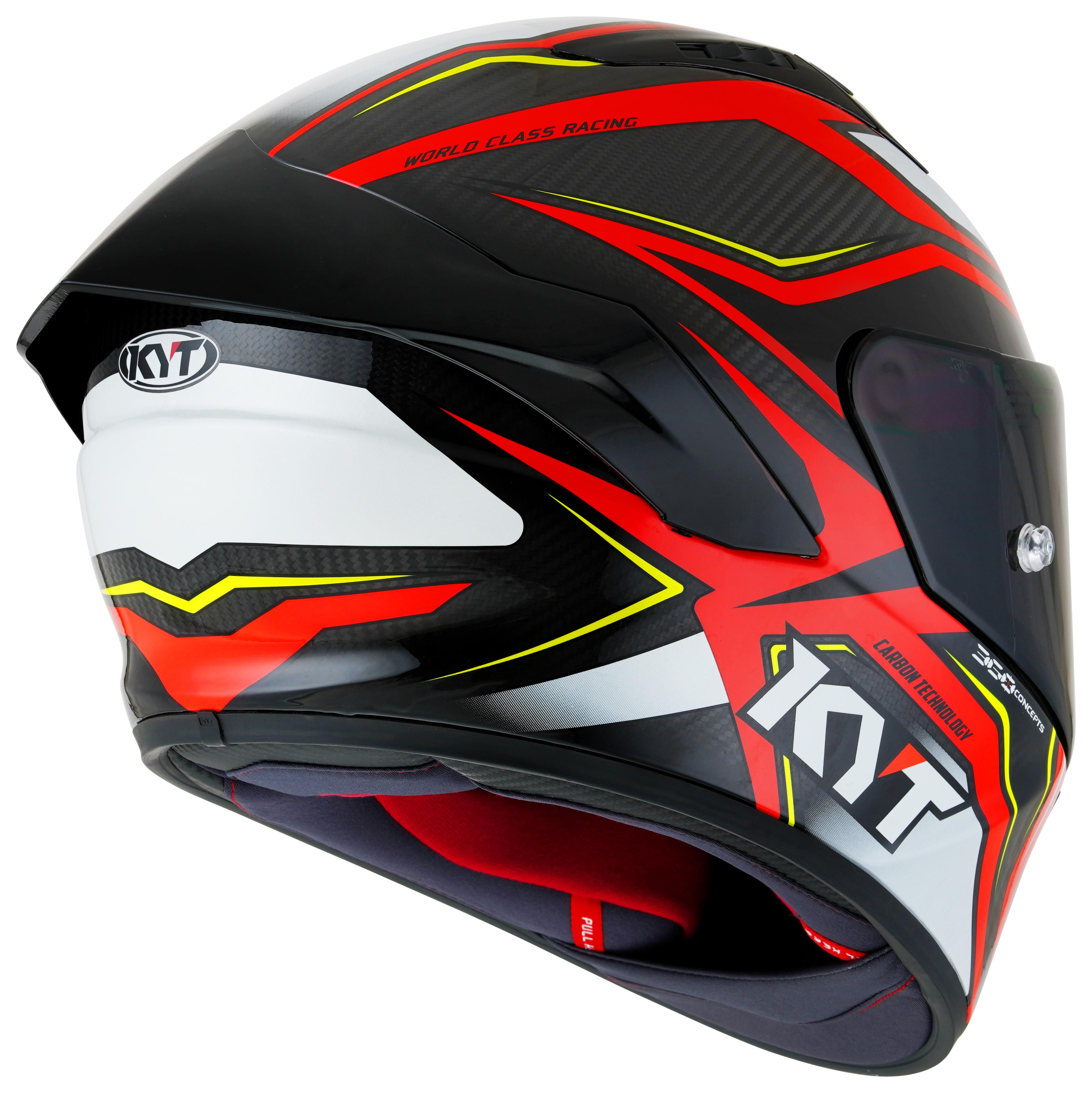 KYT NZ-Race Kask Karbon Stride Parlak Kırmızı/Beyaz Y6NZ0026 