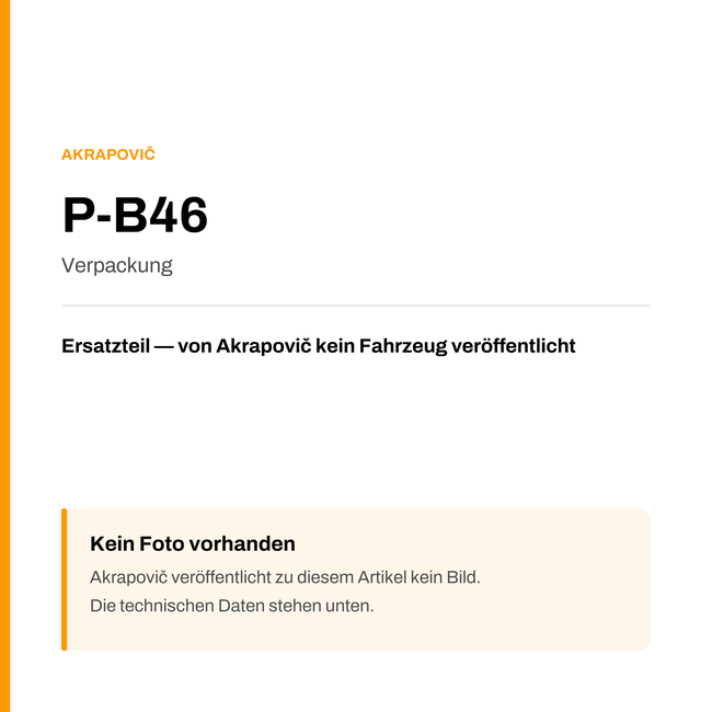 Akrapovic Verpackung P-B46 — Platzhalter, kein Herstellerfoto verfügbar