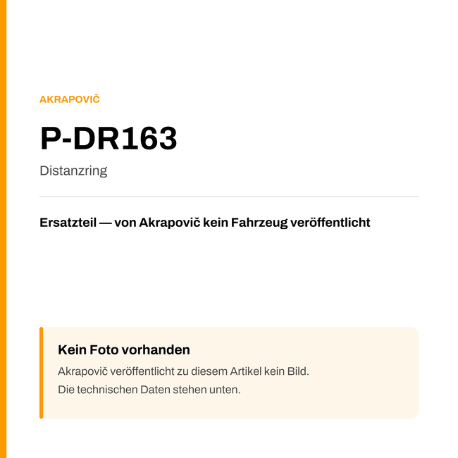 Akrapovic Distanzring P-DR163 — Platzhalter, kein Herstellerfoto verfügbar