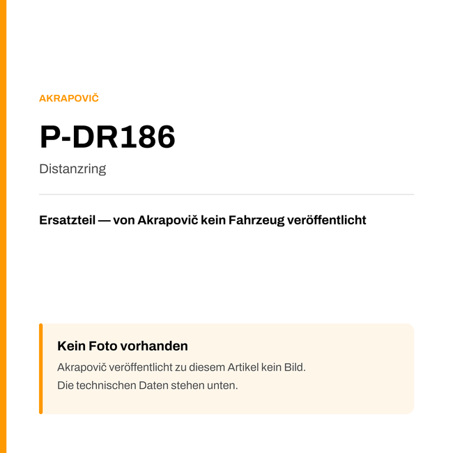 Akrapovic Distanzring P-DR186 — Platzhalter, kein Herstellerfoto verfügbar