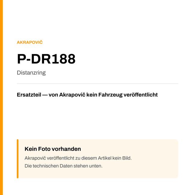Akrapovic Distanzring P-DR188 — Platzhalter, kein Herstellerfoto verfügbar