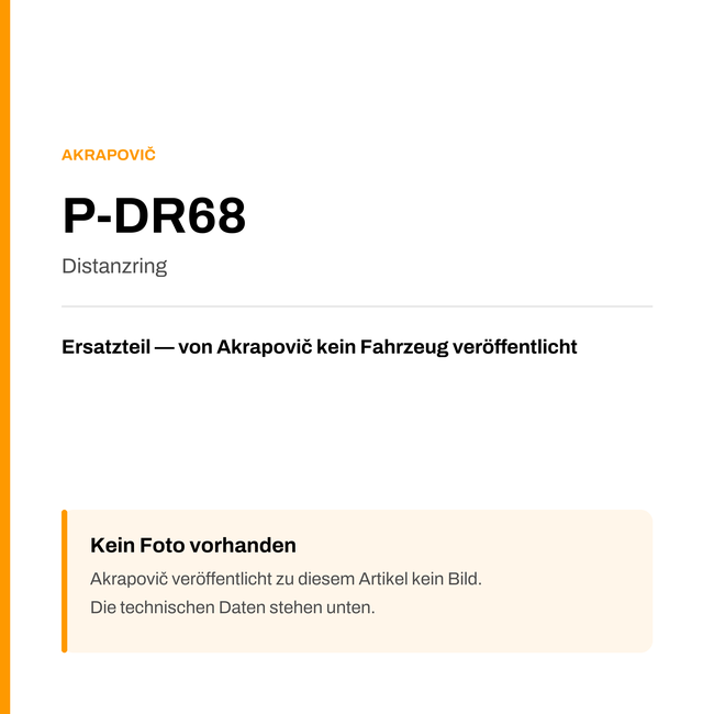 Akrapovic Distanzring P-DR68 — Platzhalter, kein Herstellerfoto verfügbar