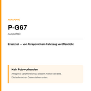 Akrapovic Auspuffteil P-G67 — Platzhalter, kein Herstellerfoto verfügbar