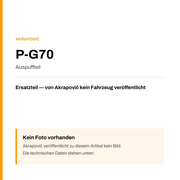 Akrapovic Auspuffteil P-G70 — Platzhalter, kein Herstellerfoto verfügbar