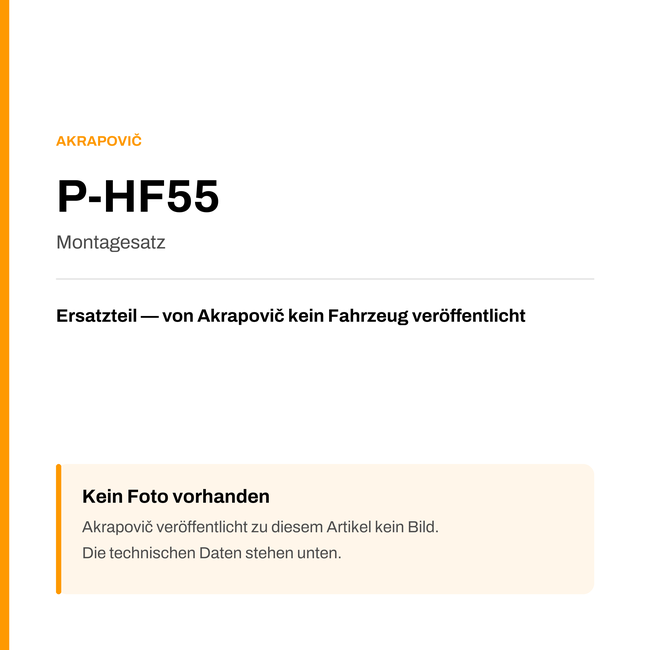 Akrapovic Montagesatz P-HF55 — Platzhalter, kein Herstellerfoto verfügbar