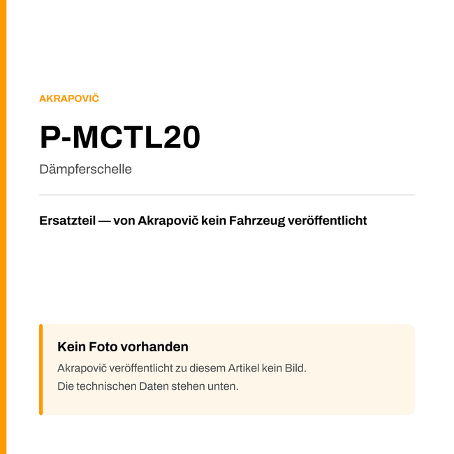 Akrapovic Dämpferschelle P-MCTL20 — Platzhalter, kein Herstellerfoto verfügbar