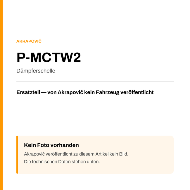 Akrapovic Dämpferschelle P-MCTW2 — Platzhalter, kein Herstellerfoto verfügbar