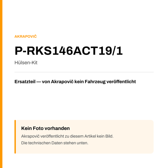 Akrapovic Hülsen-Kit P-RKS146ACT19/1 — Platzhalter, kein Herstellerfoto verfügbar