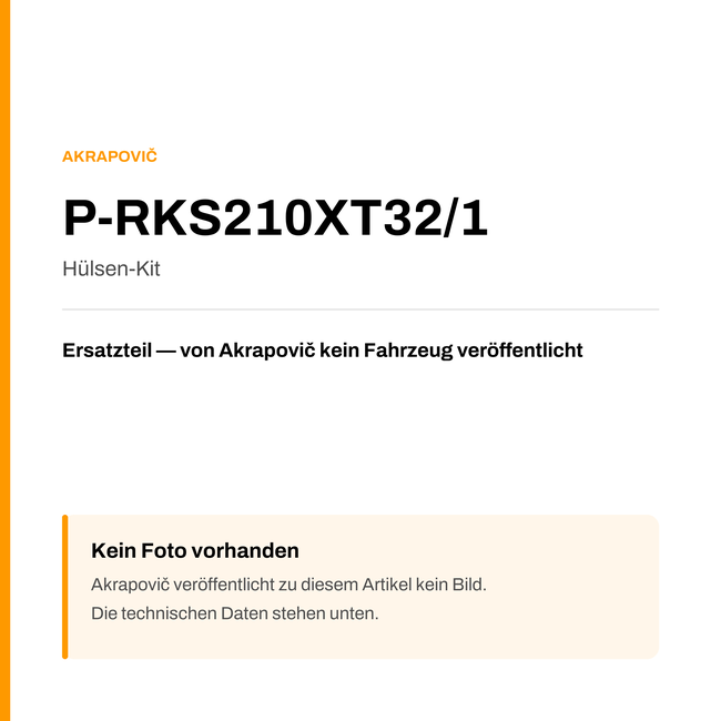 Akrapovic Hülsen-Kit P-RKS210XT32/1 — Platzhalter, kein Herstellerfoto verfügbar