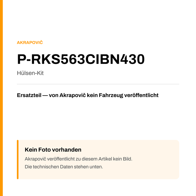 Akrapovic Hülsen-Kit P-RKS563CIBN430 — Platzhalter, kein Herstellerfoto verfügbar