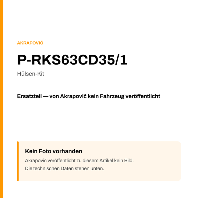 Akrapovic Hülsen-Kit P-RKS63CD35/1 — Platzhalter, kein Herstellerfoto verfügbar