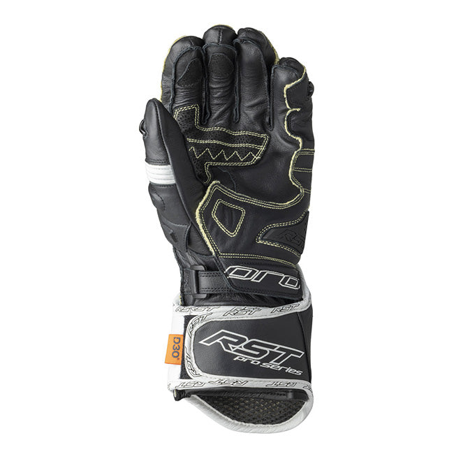 RST Pro Series GP D3O motosiklet deri eldivenleri | Erkek | Beyaz/Siyah | 103715 