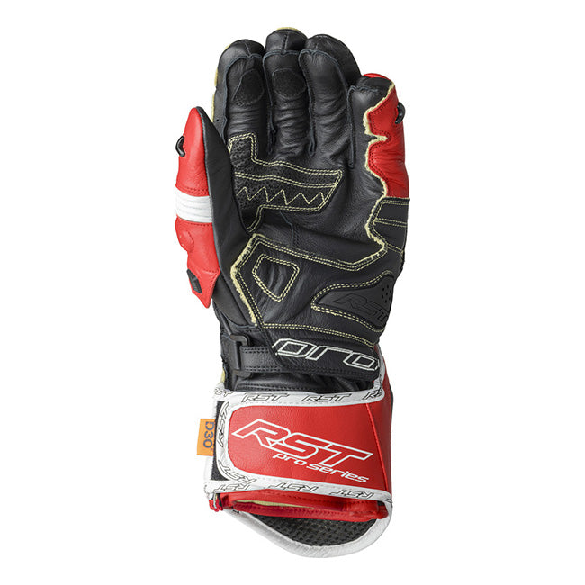 RST Pro Series GP D3O motosiklet deri eldivenleri | Erkek | Kırmızı/Beyaz | 103715 